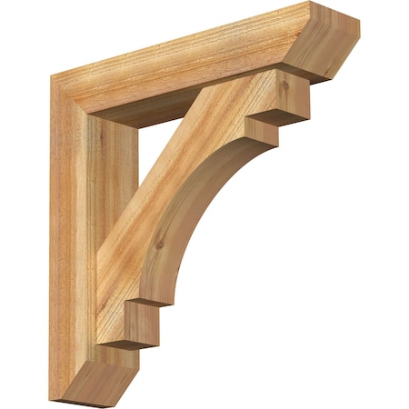 Ekena Millwork Merced Slat Rough Sawn Bracket w/ Offset Brace, Western Red Cedar, 6"W x 26"D x 26"H BKT0604X26X26MRC06RWR